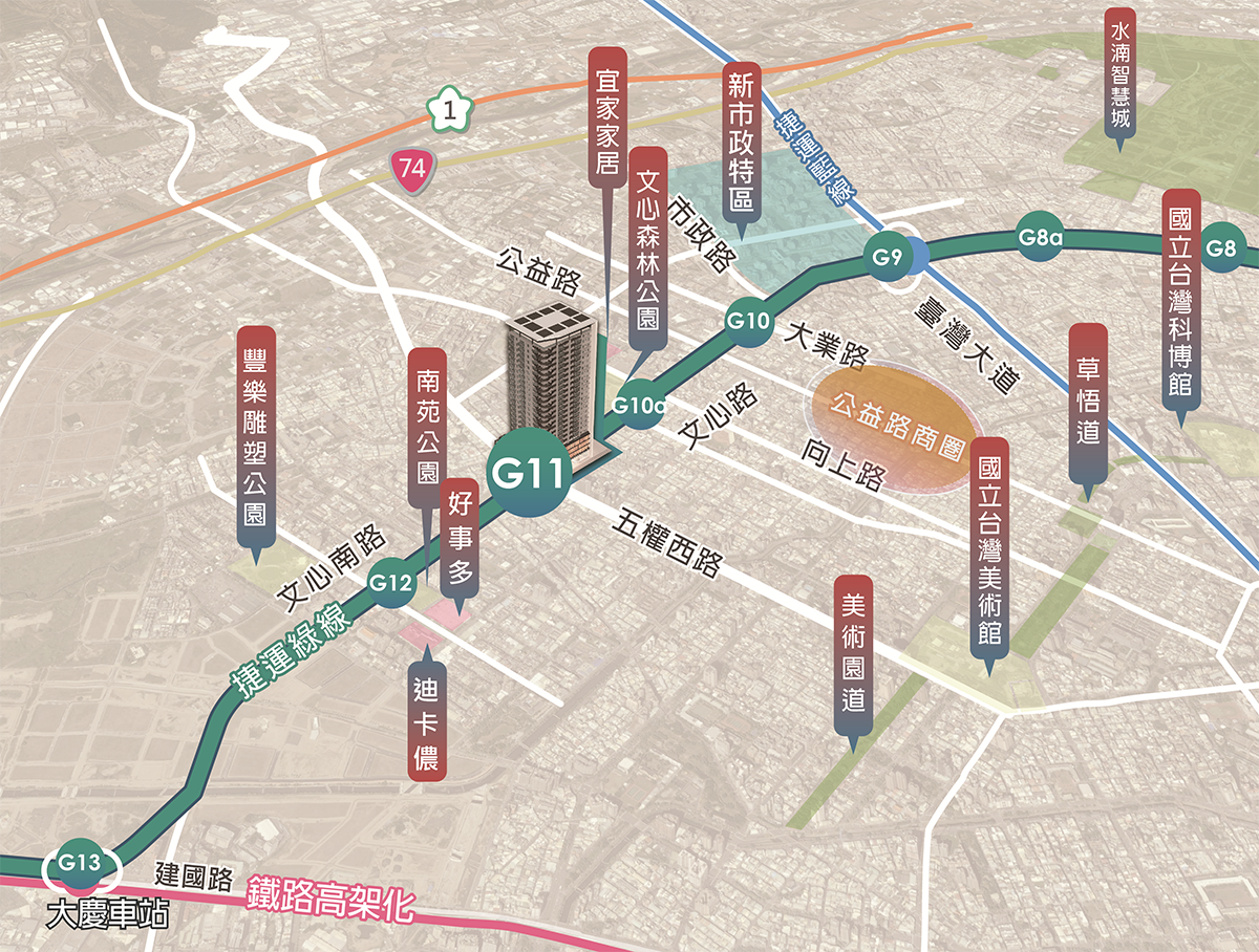 南屯站-捷G11路線圖
