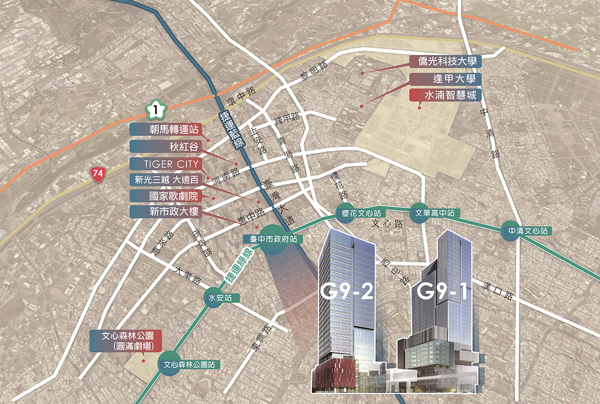 市政府站-捷G9-1路線圖